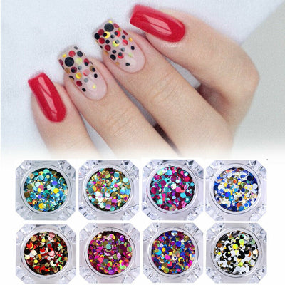Mixed gold/red/purple * Ultrathin Nail Art Sequins 